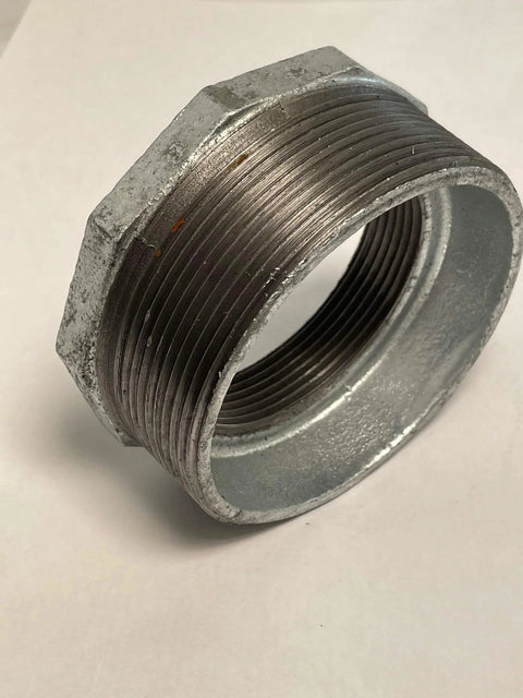 Heavy Duty Galvanized Malleable Iron Reducing Bushing 4 Inch By 3 Inch NPT Male To Female Thread Rust Resistant