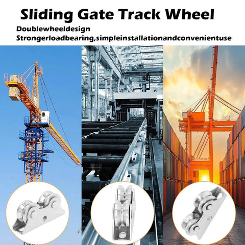 Groove Wheel V Shaped Detachable Track Gate Wheels With Double Bearing Caster And Bracket Made Of 45 Steel in industrial setting