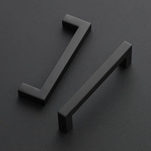 12 Pack Square Cabinet Handles 4.5 Inch Center To Center Matte Black Drawer Pulls for Cabinets Cupboards and Drawers Kitchen Hardware