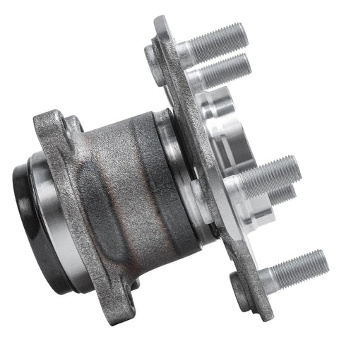 Side view of 2Pc Rear Wheel Bearing And Hubs Assembly for Nissan Sentra 2013-2019, 5 Lug, showing 4-bolt square flange