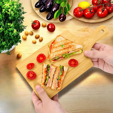 12 Pack Bamboo Cutting Boards With Handles 11 By 5 Inch Mini Charcuterie Boards For Kitchen Prep And Serving Blank Laser Engraving Surface Bulk Food Platter Partyware Eco Friendly Gift For Home Decor And Housewarming with sandwich and tomatoes.