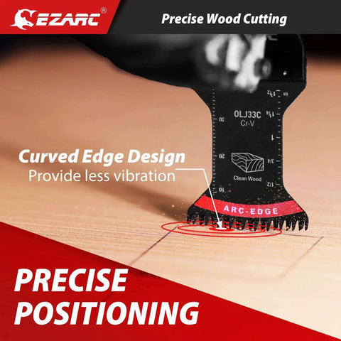 Japanese Tooth Oscillating Saw Blades Five Pack Arc Edge For Clean Cuts In Wood And Plastic CurvedTec Design Reducing Vibration