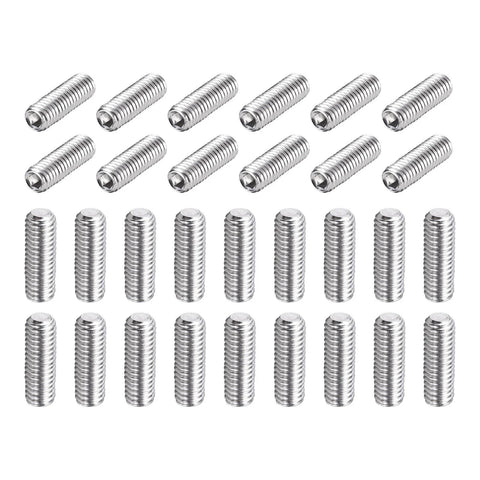 30 Pack M6-1 X 16mm Grub Screws 304 Stainless Steel Cup Point Allen Head Screws Internal Hex Drive For Bathroom Fixtures