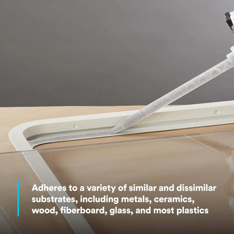 Applying DP190 Epoxy Adhesive Translucent Duo Pak 200 mL for high strength bonds on a metal and glass surface.