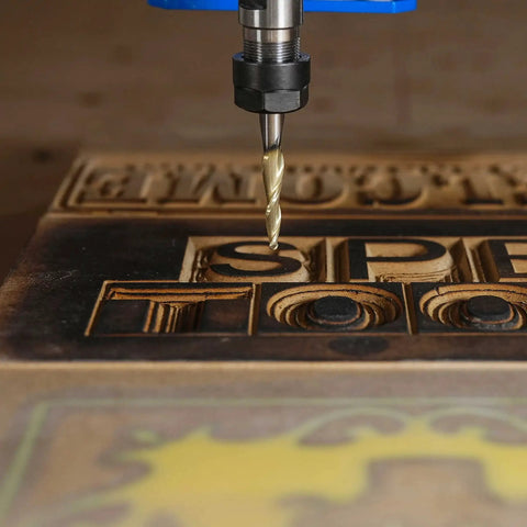 Tapered Ball Nose End Mill 1 Quarter Inch Shank 1 Sixty Fourth Inch Radius For 3D Carving And Engraving Router Bit in action