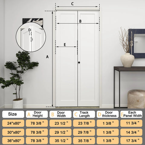 36 Inch By 80 Inch Bifold Barn Door With Hardware Kit White Primed Single Panel Shaker Style Interior Door For Closets Pantries And Laundry Rooms Hollow Core Construction Ready To Paint