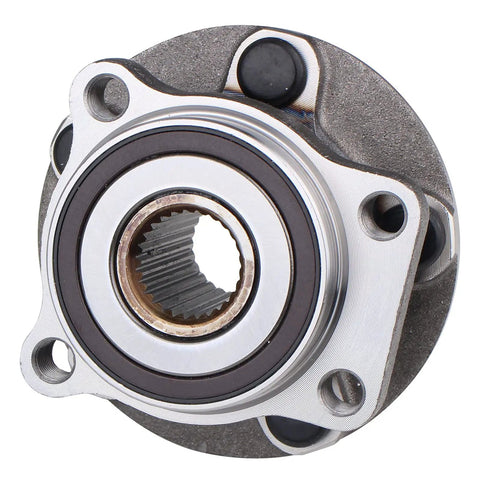 Front Wheel Hub and Bearing Assembly Direct Fit for 2009 to 2014 Subaru Forester, 2008 to 2014 Impreza, 2013 to 2014 WRX, and 2013 to 2014 XV Crosstrek With ABS Replacement Hub Bearing Unit featuring metal construction