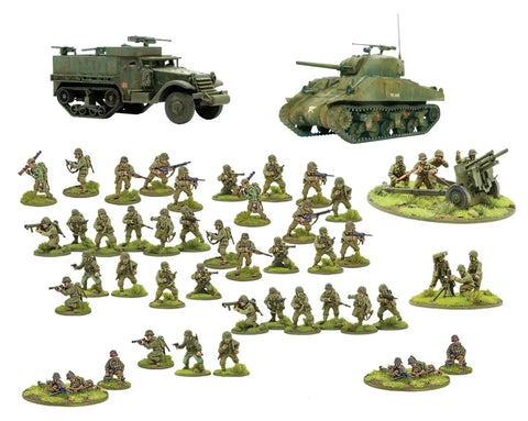 Bolt Action US Army Starter Set One To Fifty Six Scale WWII Wargaming Plastic Miniatures Kit