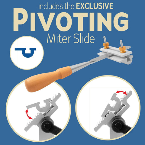 Adjustable Tool Rest Sharpening Jig For 6 Inch Or 8 Inch Bench Grinders And Sanders with pivoting miter slide shown