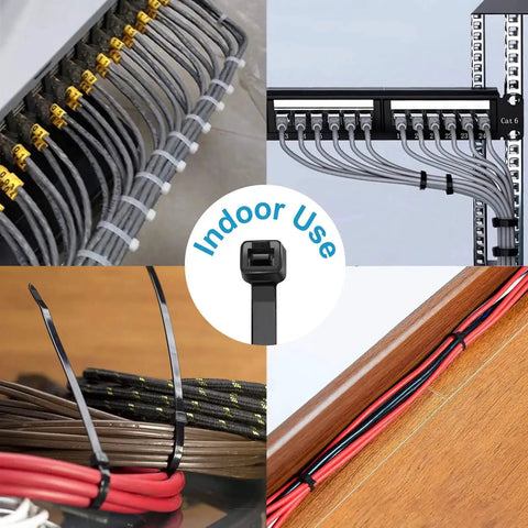 8 Inch Zip Ties 100 Pack With 40Lb Tensile Strength Black Cable Ties For Indoor And Outdoor Use, Heavy Duty Tough As Nails