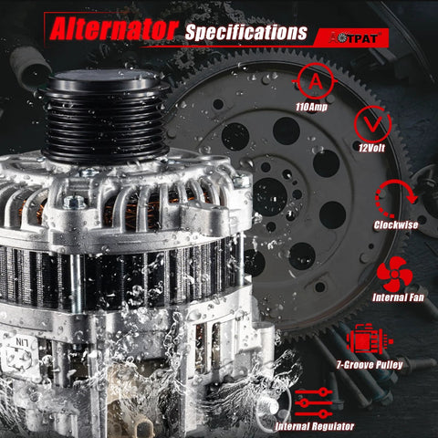 2.4L Honda Accord Alternator Drop-In Replacement 2014 2015 2016 2017 12V 110Amp CW New, Stable Output, OE 31100-5A2-A02