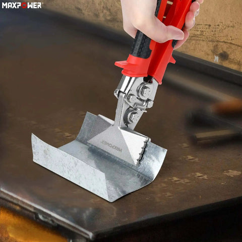 Sheet Metal Bender Hand Seamer With 3 Inch Jaw in use bending metal with ergonomic non-slip handle.