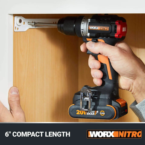 Nitro 20V Cordless Drill Driver With Brushless Motor Ultra Compact and Lightweight only six inches long and about three pounds