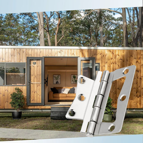 Butterfly hinge set, 4-pack, stainless steel, heavy-duty for mobile homes/RV interiors with mounting holes