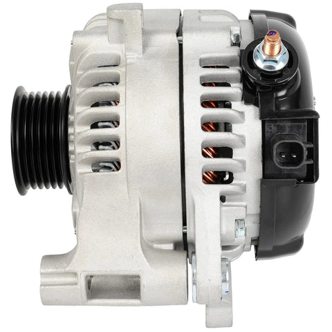 Side view of High Output 160 Amp Alternator Replacement For Jeep Wrangler 3.6L 2012 2018 JK with 12 Volt CCW Rotation Six Groove Pulley