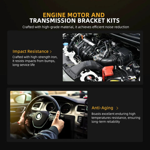 Honda CRV 2.0L Engine Motor Mount And Transmission Bracket Kit Five Piece Bolt On Direct Fit installation shown in vehicle