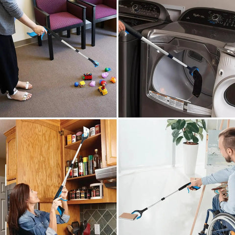 32 Inch Foldable Reacher Tool With 360 Degree Rotating Anti Slip Jaw And Magnet for easy trash pickup and reaching objects.