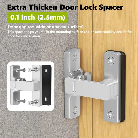 Extra thick spacer for Barn Door Lock 90 And 180 Degree Zinc Alloy Hardware Sliding Lock Heavy Duty Flip Safety Latch 1 pack