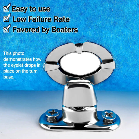 Canvas Twist Lock Fasteners 10 Sets For Marine Use Turn Button Fasteners Eyelets And Stud Mounting Screws Kit displayed on blue fabric