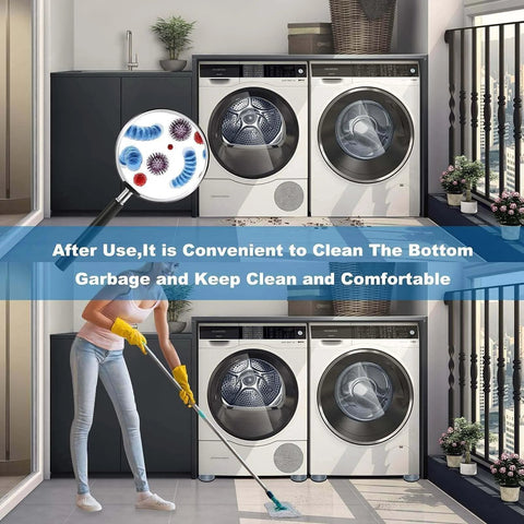 Anti Vibration Pads for Washing Machine and Dryer Set of 4 Universal Support Feet installed under appliances for stability.