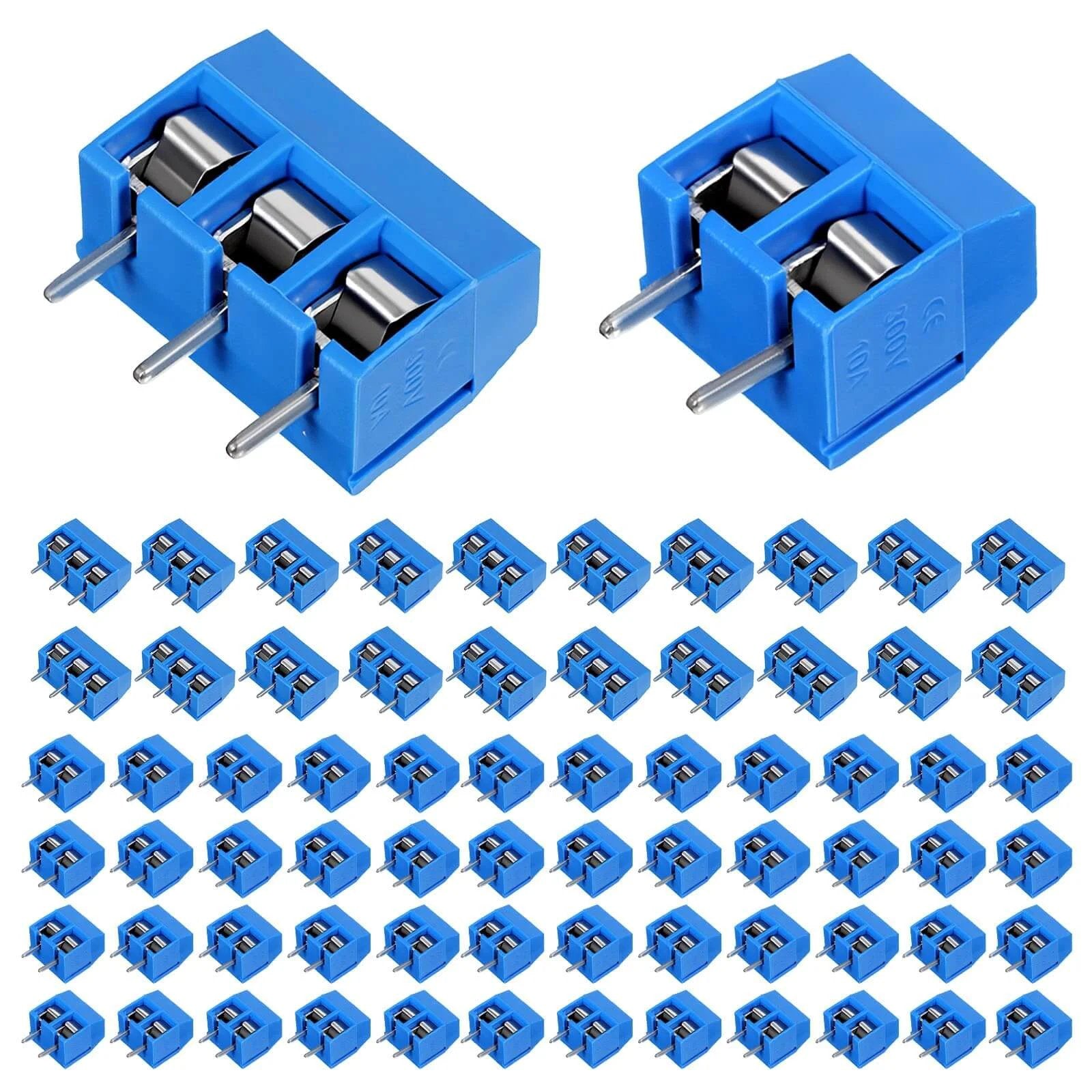 Blue 70 Pieces 2 Pin And 3 Pin 5mm Pitch PCB Mount Scr...