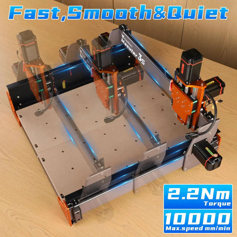Top view of the Masuter 3S CNC Router Machine With NEMA 23 Closed Loop Stepper Motors 400W Spindle 3 Axis Engraving Milling Machine.