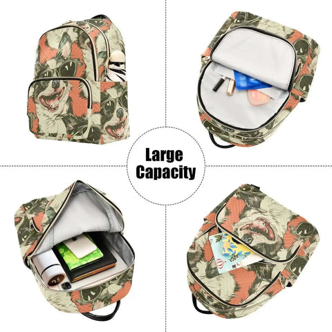 Quilted Womens Backpack Purse With Zipper Closure And Leather Handle Dope Everyday Carry Bag For Work Travel College And Social Life Adjustable Shoulder Strap Multiple Pockets Stylish Pattern Bag shown with large capacity storage details