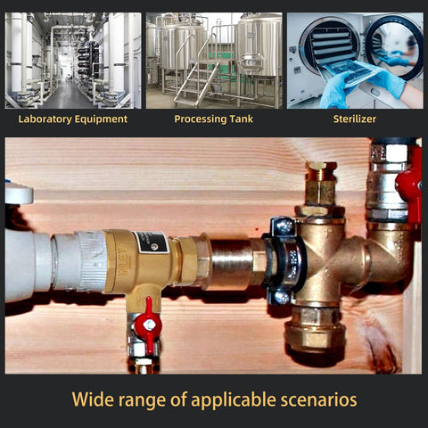 1/2-inch brass backflow preventer dual check valve with atmospheric vent and female union inlet/outlet