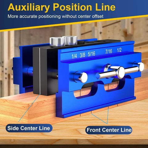 Steady Self Centering Dowel Jig Kit For Straight Holes And Biscuit Joinery Adjustable Width Drilling Guide For Power Tools