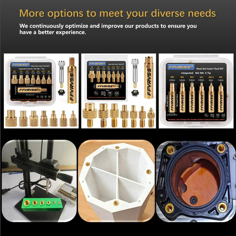 7 Piece Soldering Tips And Heat Set Insert Kit For Thread Inserts M2 To M8 Soldering Iron Adapter For 900M T18 FX 888D