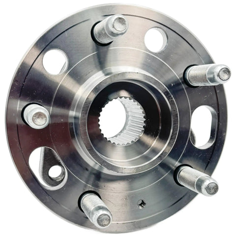 Beefed Up 2Pcs Front And Rear Wheel Hub Bearing Assembly With ABS 5 Lug Fits 2010 2020 Cars And SUVs Including Malibu Impala Equinox Terrain CTS XTS Lacrosse Regal Saab 9 5, showing front view of assembly with 5-lug design