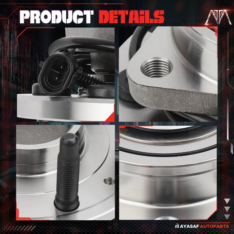 Close-up of Two Wheel Drive 2 Pack Front Wheel Hub Bearing Assembly For Chevy Silverado 1500 Tahoe Yukon Escalade Suburban Express Savana 1500 1999 2013 Fits Front Left Or Right Wheel 2WD Only showing connector and thread details.