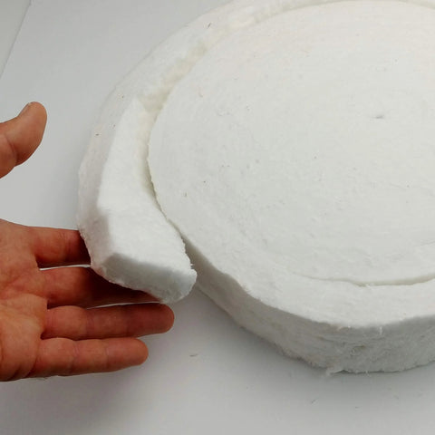 White ceramic fiber blanket strip by Lynn Manufacturing; 2200F rated high-temp gasket material