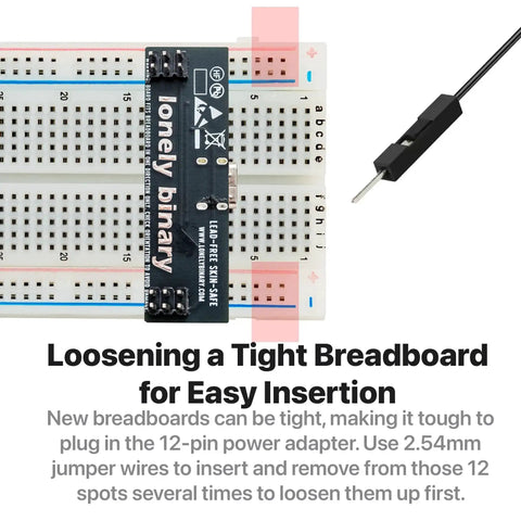 All In One Electronics Prototyping Starter Kit With 830 Point Breadboard And Type-C Power Supply demonstration of jumper wire insertion