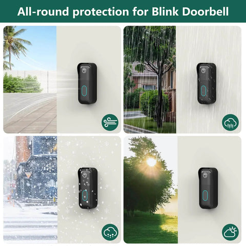 All-season view of Doorbell Mount For Blink Video Doorbell Camera 2nd Gen Compatible No Drill Wall Bracket Easy Install Black Finish