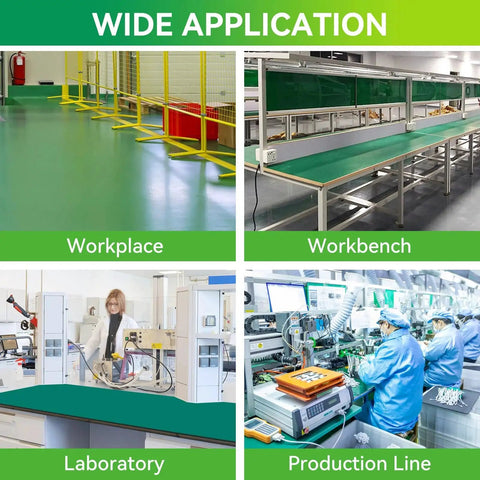 Wide application of ESD Soldering Mat for desk and repair in workplace, workbench, laboratory, and production line settings.