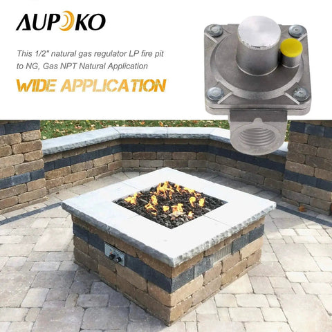 Natural Gas Grill Regulator Half Inch NPT LP Regulator with stone fire pit