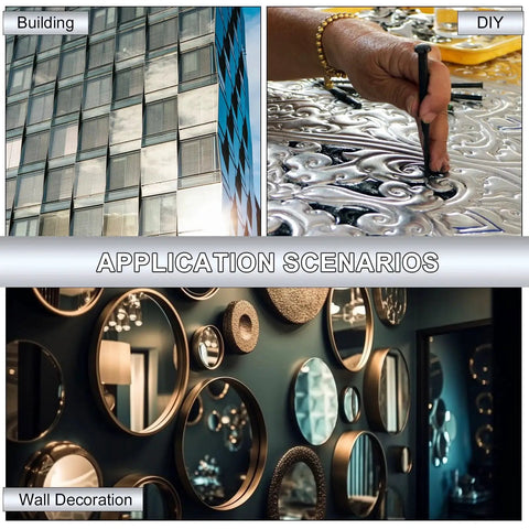 Various applications of Five Piece 304 Stainless Steel Sheets Set With Mirror Finish for crafts and building projects.