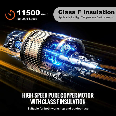 High-speed pure copper motor with Class F insulation, suitable for high-temperature environments, showcased for Electric Chain Hoist 2200 Lb 20 Ft Lift 120V Single Phase Remote Control.