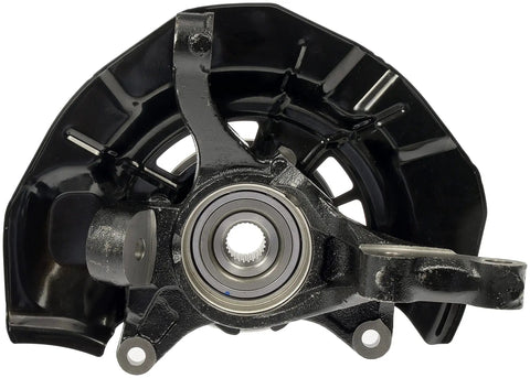 Front view of a black Front Driver Side Wheel Bearing And Hub Assembly For Select Toyota Models OE Fix All In One Loaded Knuckle Kit Pre Pressed