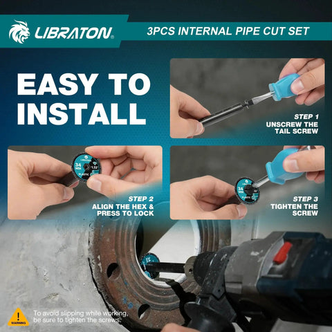 Internal PVC Pipe Cutter Kit With Diamond Grit Cutting Wheel And Deburring Tool installation steps for DIY pros.