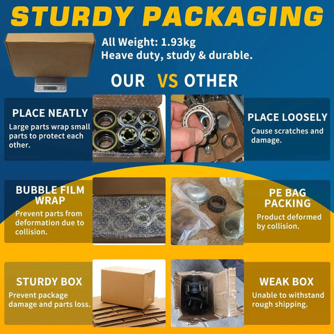 Comparison of packaging for Trailer Hub Bearings Kit For 3500 Lb Axles 1-3/8 To 1-1/16 Spindle Number 84 EZ Lube.