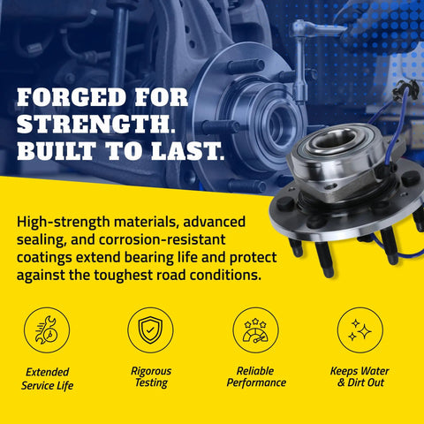 Close-up of Wheel Bearing And Hub Assembly For Toyota Corolla Matrix Prius And Pontiac Vibe Fits 2003 To 2008 Corolla Matrix Vibe And 2004 To 2009 Prius Models Direct Replacement For Smooth Wheel Rotation And Stable Handling