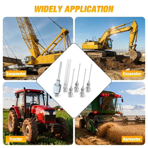 Grease Gun Tips Kit With One Eighth Inch NPT Threaded Grease Needle Tips And Five 18G Detachable Injector Needles for machinery