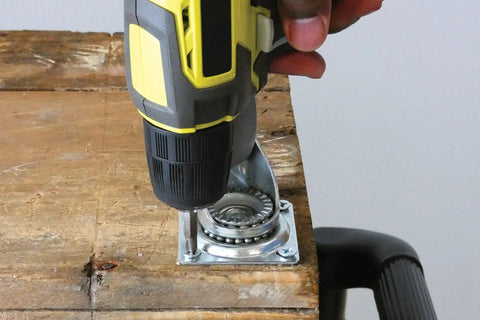 Installation of 8 Inch Pneumatic Caster Wheel With Swivel Plate And Ball Bearing Steel Hub Five Eighths Inch Bore 220 Pound Load Capacity