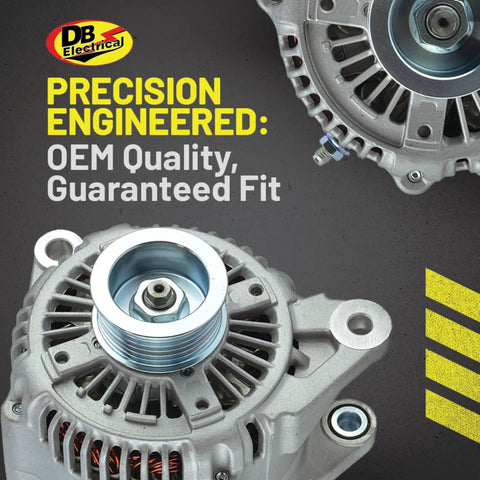 Close-up of 12V 136A Clockwise Alternator Replacement for Jeep Grand Cherokee 2001-2004 and Wrangler TJ 2004 with solid pulley.