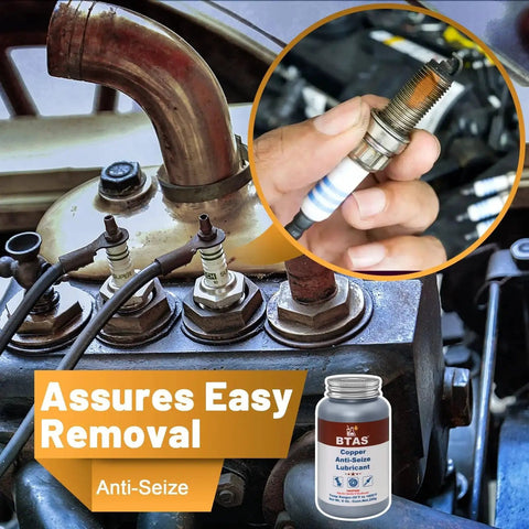 Copper Anti Seize Grease Lubricant For High Temp Spark Plug Bolts 8 Oz Never Seize Compound with micro copper flakes shown.