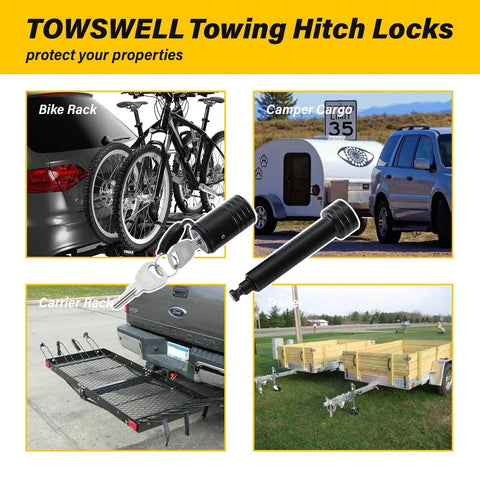 Heavy Duty Five Eighth Inch Hitch Lock Pin For Two Inch Receiver Tubes Fits Class III IV Trailer Hitches with bike and cargo racks