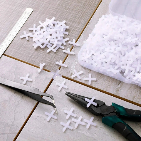 Wide Tile Spacers And Levelers 1/16 Inch Pack Of 500 For Ceramic Tile And Stone with pliers on tiles