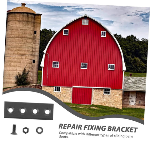 Replacement Sliding Barn Door Track Connector Flat Mending Plate Kit For Barn Door Hardware Includes Mounting Screws For Quick Repairs And No Hassle Smooth Operation Easy To Install with red barn backdrop.